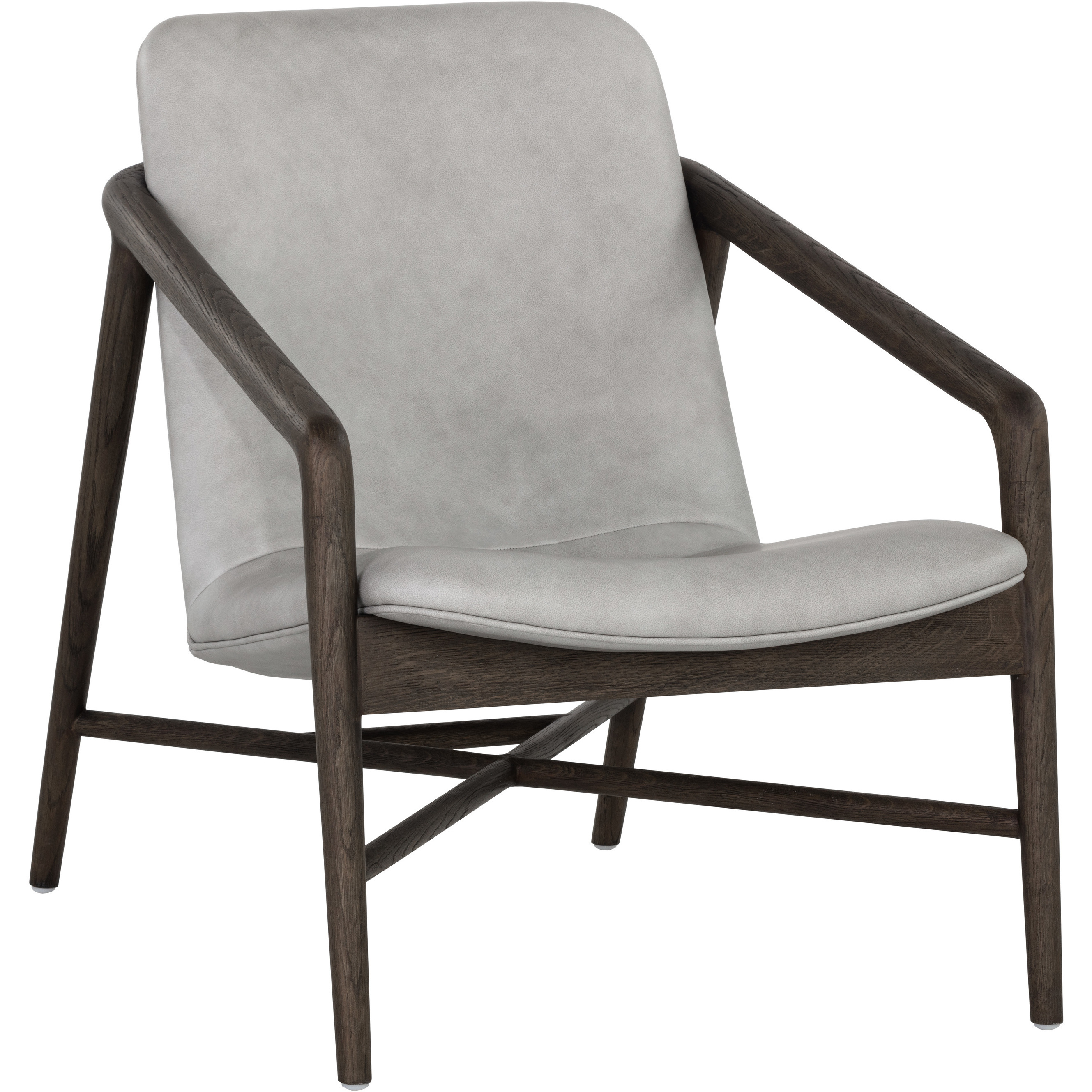 Cinelli Distressed Brown / Saloon Light Grey Leather Lounge Chair